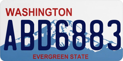 WA license plate ABD6883