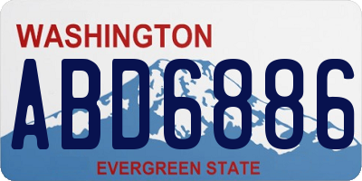 WA license plate ABD6886