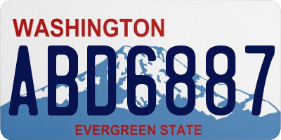 WA license plate ABD6887