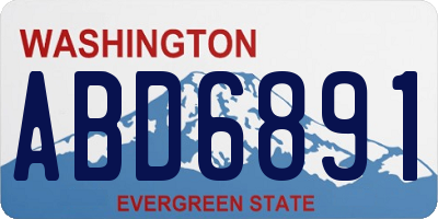 WA license plate ABD6891