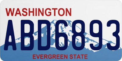 WA license plate ABD6893
