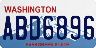 WA license plate ABD6896