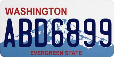 WA license plate ABD6899