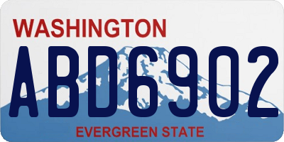 WA license plate ABD6902