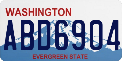 WA license plate ABD6904