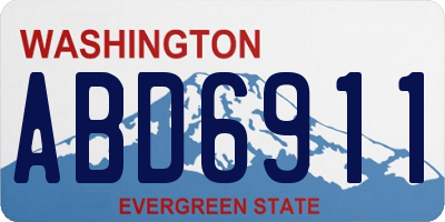 WA license plate ABD6911