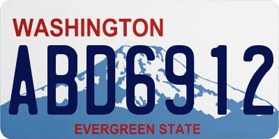 WA license plate ABD6912