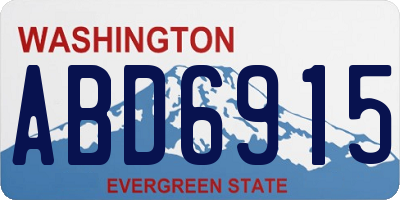 WA license plate ABD6915