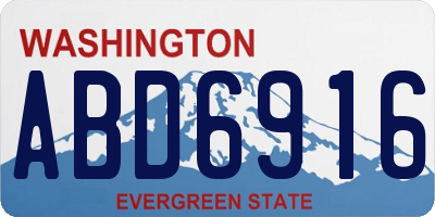 WA license plate ABD6916