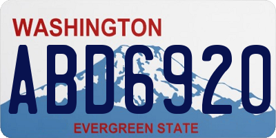 WA license plate ABD6920