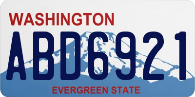 WA license plate ABD6921