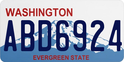 WA license plate ABD6924