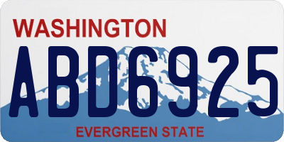 WA license plate ABD6925