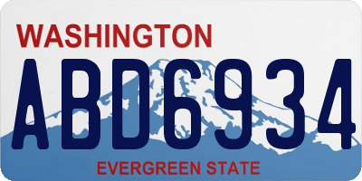 WA license plate ABD6934