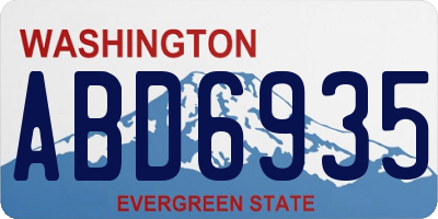 WA license plate ABD6935