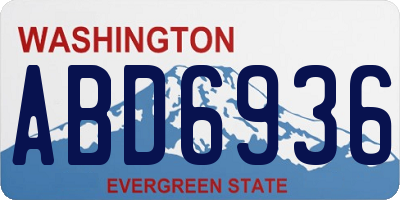 WA license plate ABD6936