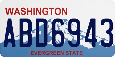 WA license plate ABD6943