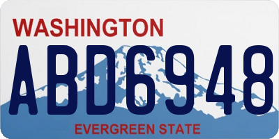WA license plate ABD6948