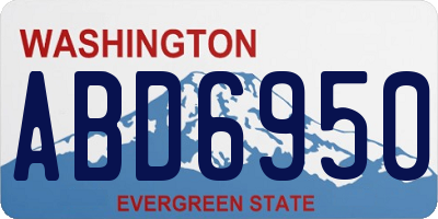 WA license plate ABD6950