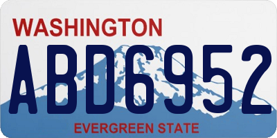 WA license plate ABD6952