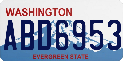 WA license plate ABD6953