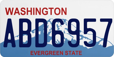 WA license plate ABD6957