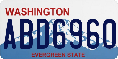 WA license plate ABD6960