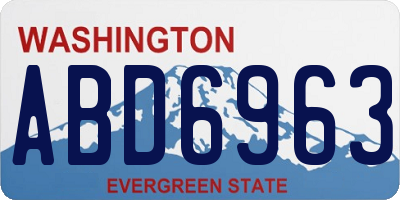 WA license plate ABD6963