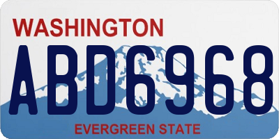 WA license plate ABD6968