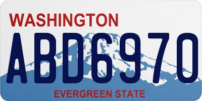 WA license plate ABD6970
