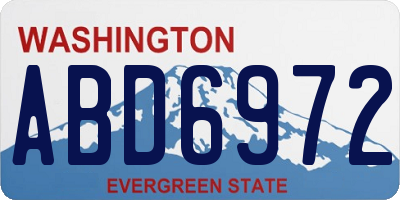 WA license plate ABD6972