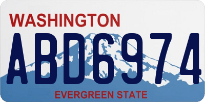 WA license plate ABD6974