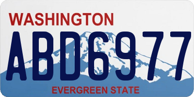 WA license plate ABD6977