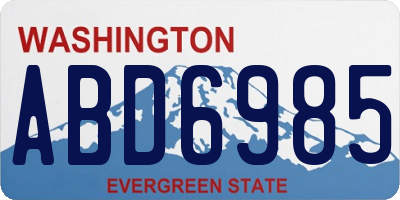 WA license plate ABD6985