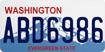 WA license plate ABD6986