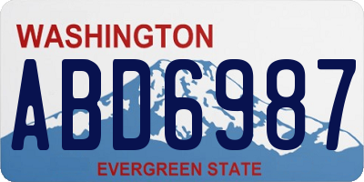 WA license plate ABD6987