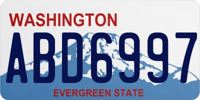 WA license plate ABD6997