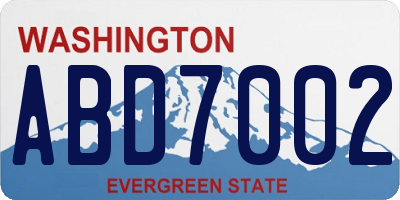 WA license plate ABD7002