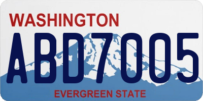 WA license plate ABD7005