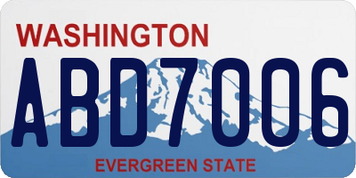 WA license plate ABD7006