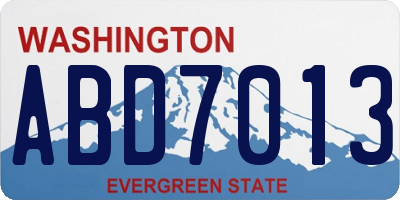 WA license plate ABD7013