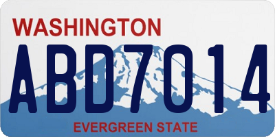 WA license plate ABD7014