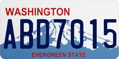 WA license plate ABD7015