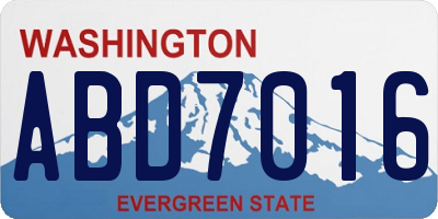 WA license plate ABD7016