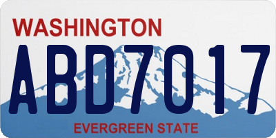 WA license plate ABD7017