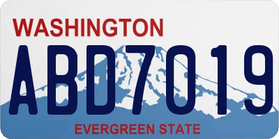 WA license plate ABD7019