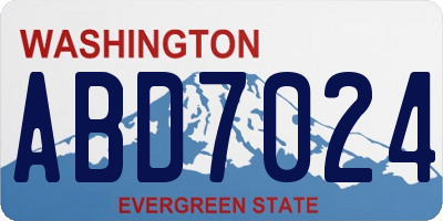 WA license plate ABD7024