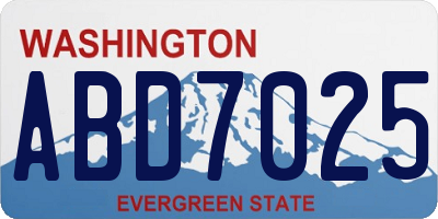 WA license plate ABD7025