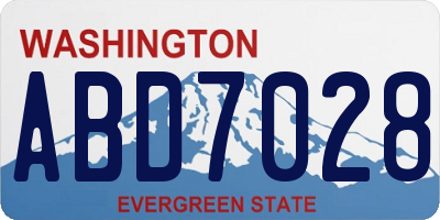 WA license plate ABD7028
