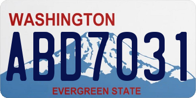 WA license plate ABD7031